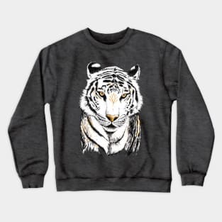 White Tiger Guardian in ink and gold Crewneck Sweatshirt